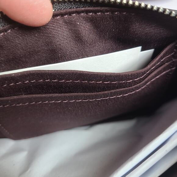 COACH CCJ72 Corner Zip Wristlet Sparkly Butterfly Iredescent Black Pink Green - Picture 3 of 3